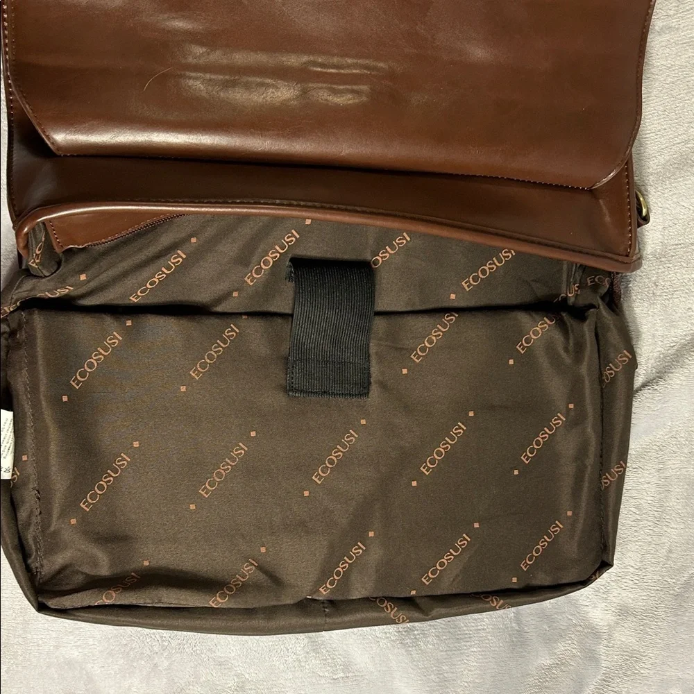 Ecosusi Women’s Brown Vegan Leather Bow Briefcase/ Laptop Bag / Backpack